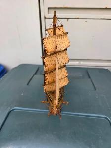 U.S.S. Constitution 1797 Miniature Wooden Sail Ship - Photo 3