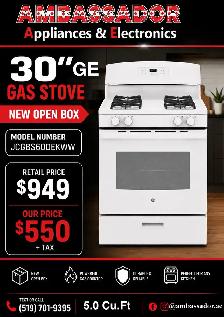 NEW 30" GE GAS Range Stove