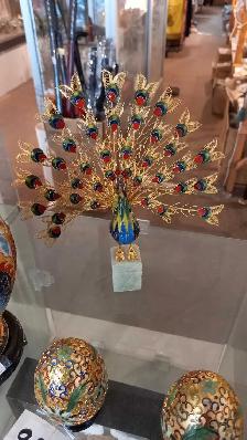 Cloisonné Peacock Figurine