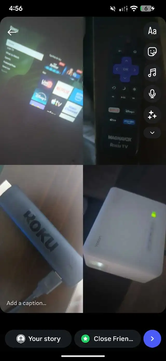 roku stick with projector comes with remote