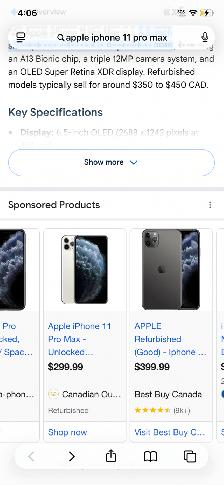 Apple i phone 11 pro max