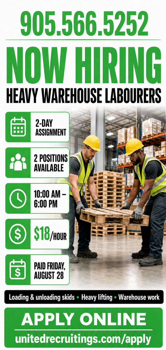General Labor (Loading & Unloading) - Start Tomorrow