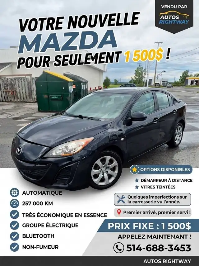 Mazda 3 2010 514-688-3453