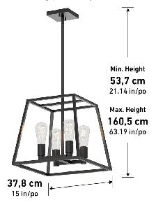 FARMHOUSE CHANDELIER DARK BROWN METAL LUXE CEILING LIGHT FIXTURE - Photo 7