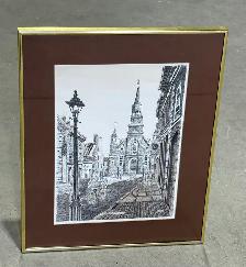 Vintage Lithograph Print Titled "Eglise Bonsecours - Montreal"