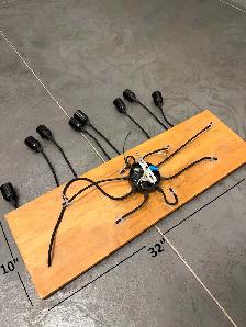 WOOD  CHANDELIER INDUSTRIAL PENDANT CEILING LIGHT FIXTURE RUSTIC - Photo 4