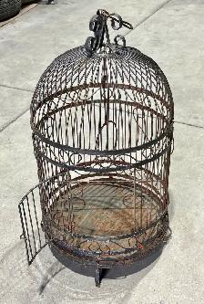 Vintage Victorian Style Metal Birdcage (w Ornate Wirework) - Photo 2