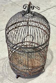 Vintage Victorian Style Metal Birdcage (w Ornate Wirework) - Photo 6