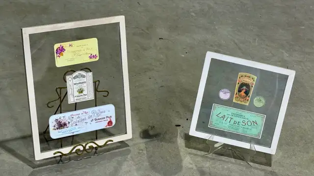 Beautifully Framed Collection Of Vintage French Perfume Ads