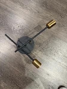 MODERN 2 LIGHT BLACK METAL & GOLD  WALL SCONCE TWO STEM FIXTURE - Photo 6