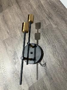 MODERN 2 LIGHT BLACK METAL & GOLD  WALL SCONCE TWO STEM FIXTURE - Photo 8