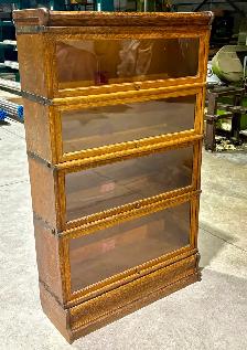 Antique "Globe Wernicke" FOUR Tier Barrister Bookcase (OAK Wood)