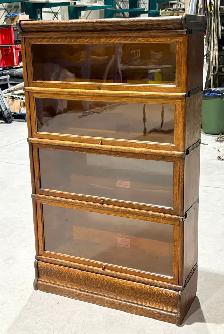Antique "Globe Wernicke" FOUR Tier Barrister Bookcase (OAK Wood) - Photo 2