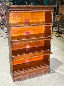 Antique "Globe Wernicke" FOUR Tier Barrister Bookcase (OAK Wood) - Photo 4