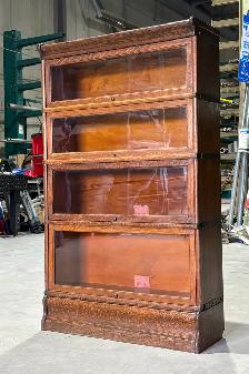 Antique "Globe Wernicke" FOUR Tier Barrister Bookcase (OAK Wood) - Photo 5