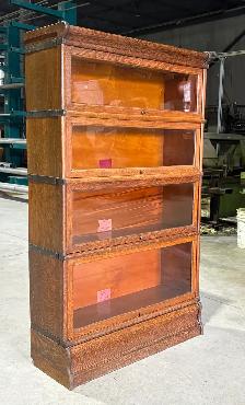 Antique "Globe Wernicke" FOUR Tier Barrister Bookcase (OAK Wood) - Photo 6