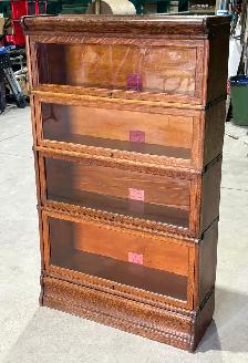 Antique "Globe Wernicke" FOUR Tier Barrister Bookcase (OAK Wood) - Photo 7