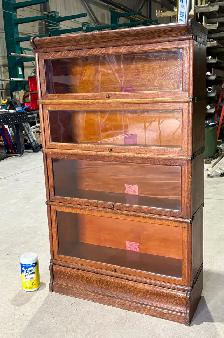 Antique "Globe Wernicke" FOUR Tier Barrister Bookcase (OAK Wood) - Photo 9