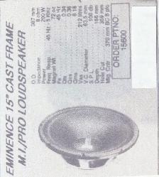 EMINENCE 15INCH CAST FRAME WOOFERS - Photo 10