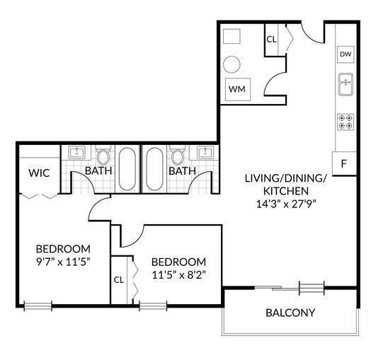 2-Bedroom 2-Bathroom Apartment Unit in Maples