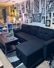 86' Upholstered Pull-Out Sofa Bed With Storage Chaise - Photo 7