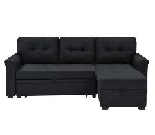 86' Upholstered Pull-Out Sofa Bed With Storage Chaise - Photo 8