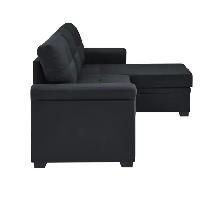 86' Upholstered Pull-Out Sofa Bed With Storage Chaise - Photo 9