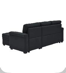 86' Upholstered Pull-Out Sofa Bed With Storage Chaise - Photo 10