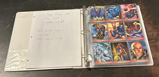 Marvel comics trading cards Fleer X-men 1 to 100 complete set