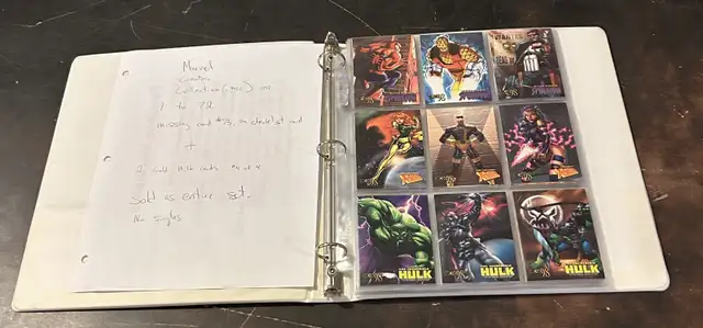 Marvel comics trading cards creator set 1 to 72