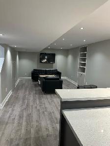 Available one bed room open concept furnished basement