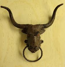 Mid-Century French Iron Cow Head