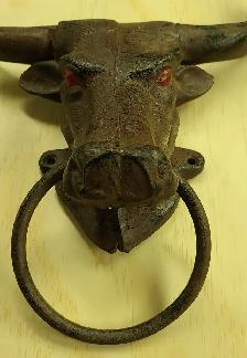 Mid-Century French Iron Cow Head - Photo 2