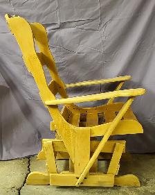 Wooden Glider Chair w High Back, Deep Seat and Wide Armrests - Photo 3