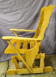 Wooden Glider Chair w High Back, Deep Seat and Wide Armrests - Photo 4