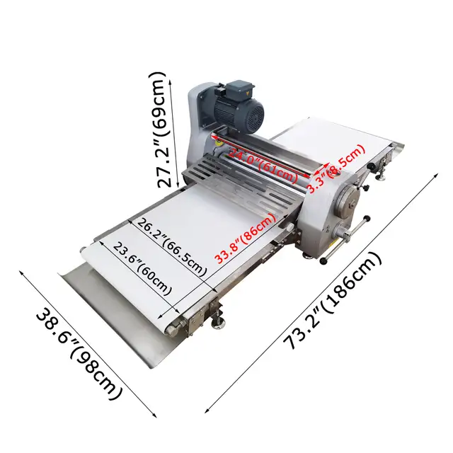 23.6"Table Top Folding Dough Sheeter Pastry Roller Maker056756