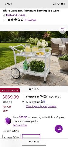 Outdoor Patio Beverage/Serving Cart - Photo 3
