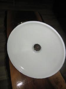 VINTAGE CTS 12 INCH GREEN WHITE PORCELAIN INDOOR CEILING FIXTURE - Photo 3