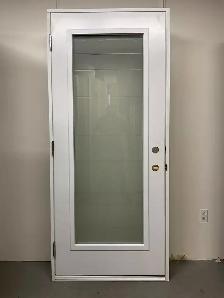 1364PA Porte d’acier 34″D Blanche Rainuré sablé seuil 11po 23×65 - Photo 2