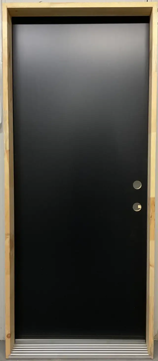 1455PSM Porte d’acier 34″  Noire Uni  Gauche ou Droite