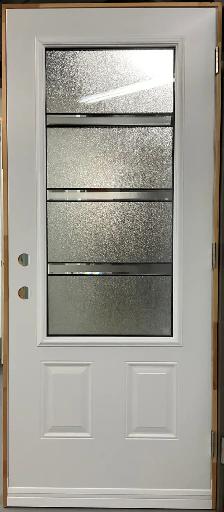 1452PSM Porte d’acier 34″G Blanche Verre plomb 23×49 - Photo 2