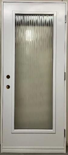 1448PSM Porte d’acier 34″G Noire Verre texturé 23×65 - Photo 2