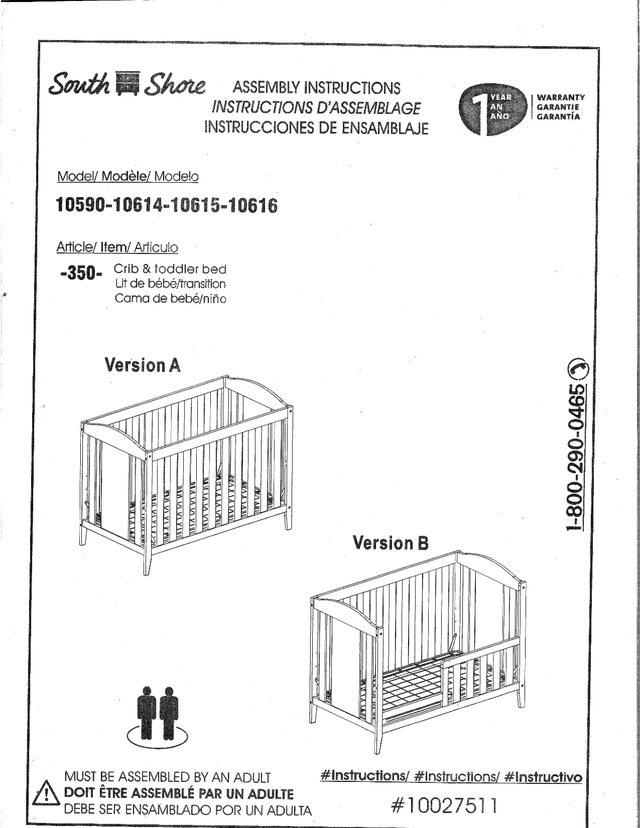 South Shore Crib and Toddler Bed