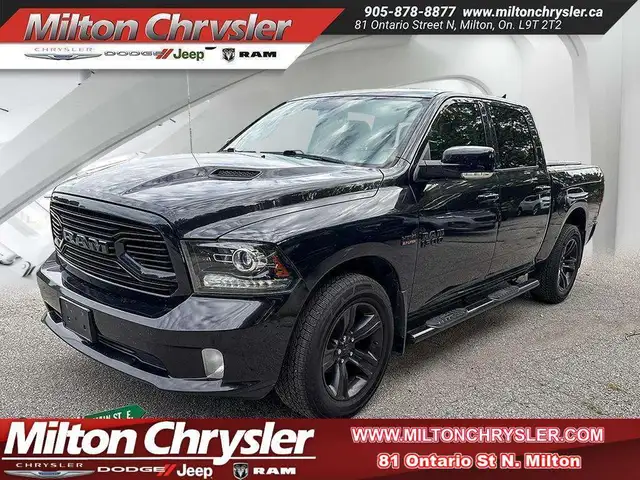 2018 Ram 1500 SPORT CREW 4X4, HEMI, ROOF, RAMBOX, NAV