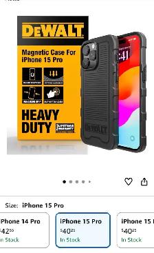 New Dewalt Strong Magnetic Case for iPhone 15 Pro