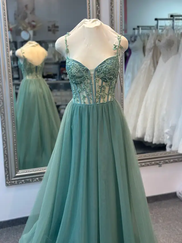 Tulle Corset Sage Dress