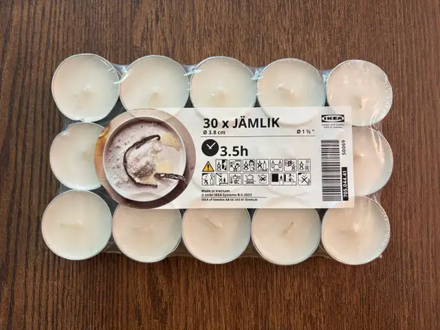 IKEA 30 x Jämlik vanilla tea lights