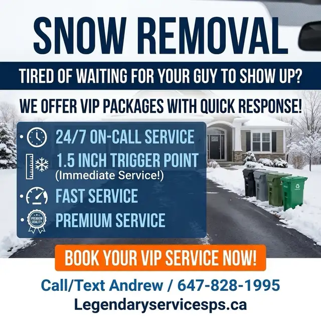 Snow removal Whitby only