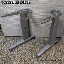 Pair of Silver Height Adjustable Table Desk Leg w/ Rear Wheel