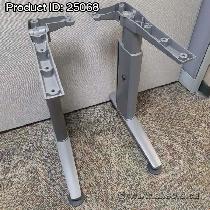 Pair of Silver Height Adjustable Table Desk Leg w/ Rear Wheel - Photo 2